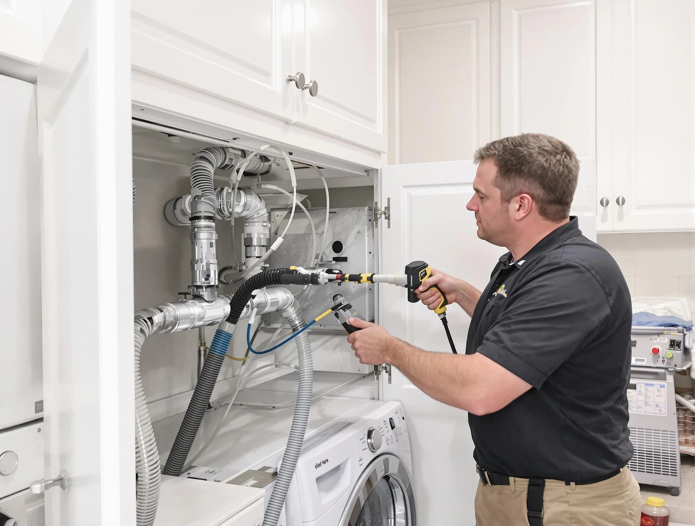 Tolleson Dryer Vent Cleaning professional removing severe blockage from a clogged dryer vent in Tolleson