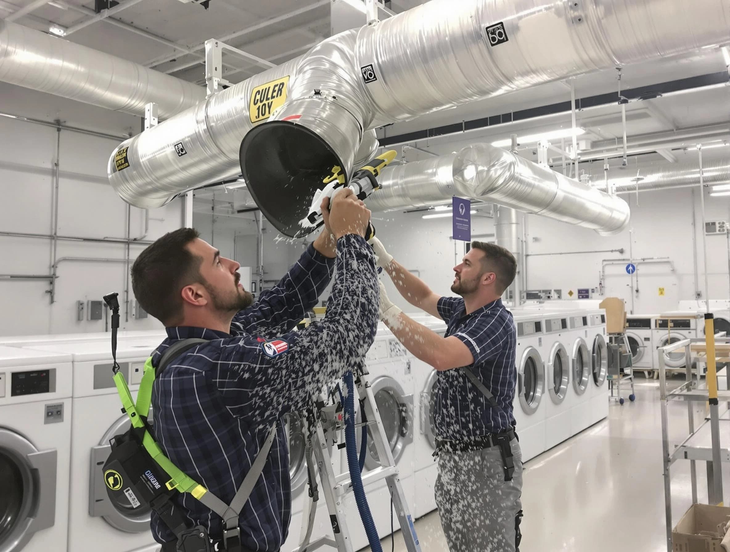 Tolleson Dryer Vent Cleaning team performing large-scale commercial dryer vent cleaning in Tolleson