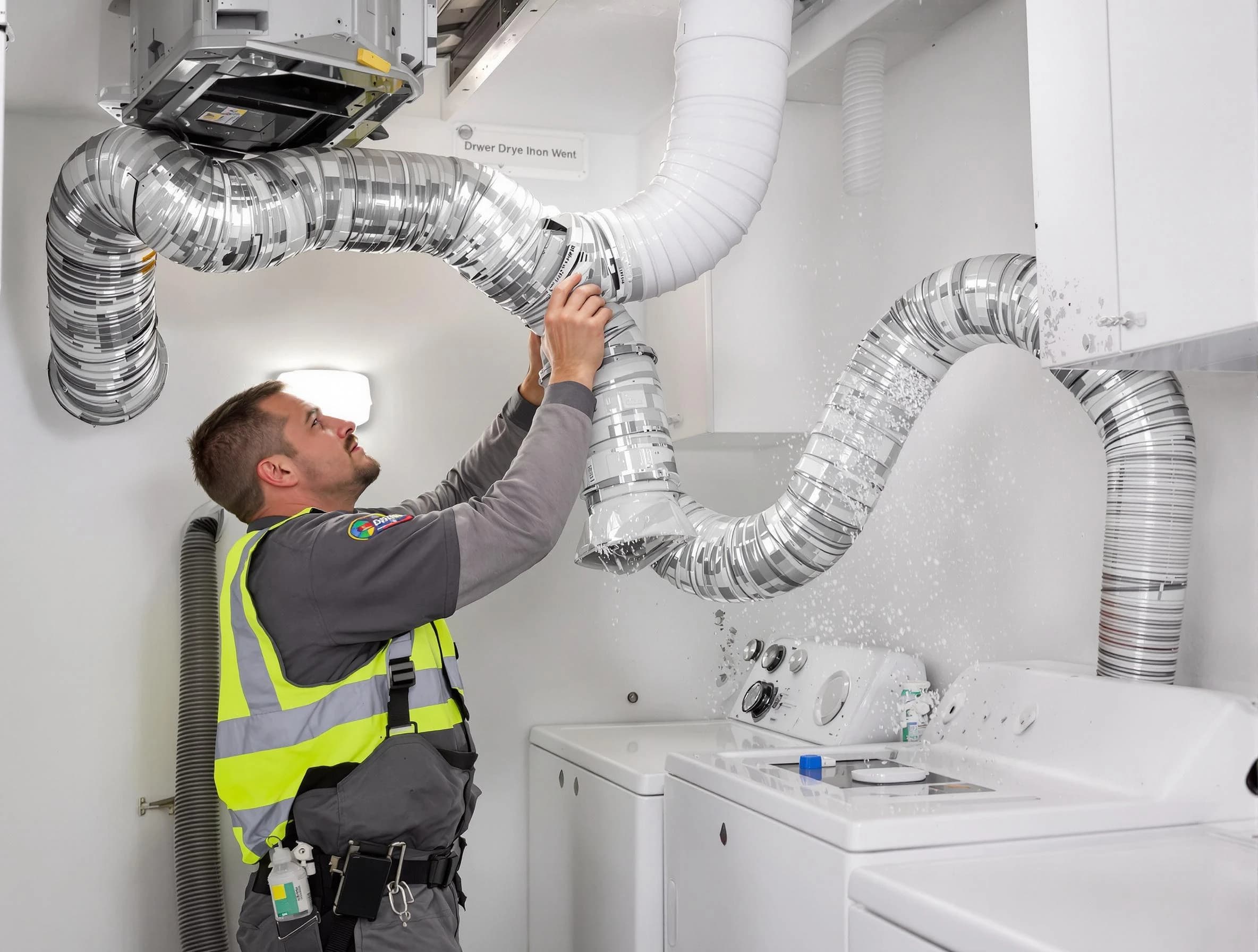 Tolleson Dryer Vent Cleaning technician performing detailed dryer exhaust vent cleaning at a home in Tolleson