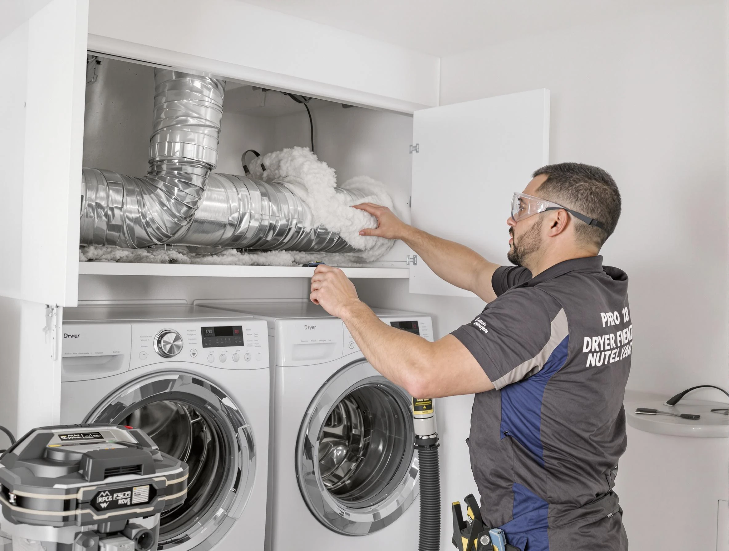 Tolleson Dryer Vent Cleaning certified technician performing specialized gas dryer vent cleaning in Tolleson